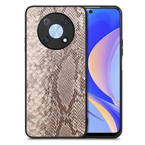 Custodia Lusso Pelle Cover S02D per Huawei Enjoy 50 Pro Marrone Chiaro