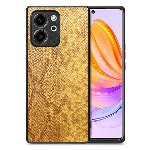 Custodia Lusso Pelle Cover S02D per Huawei Honor 80 SE 5G Giallo