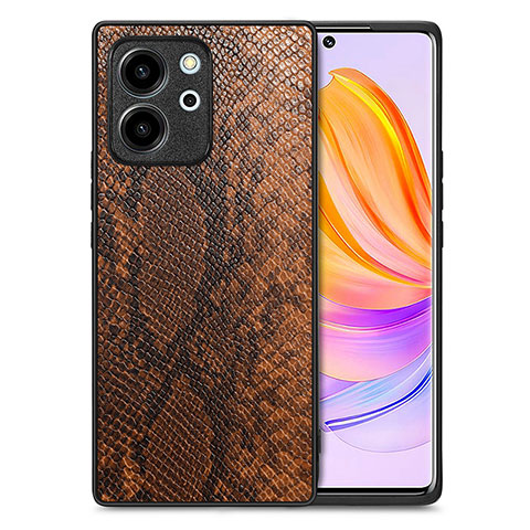 Custodia Lusso Pelle Cover S02D per Huawei Honor 80 SE 5G Marrone