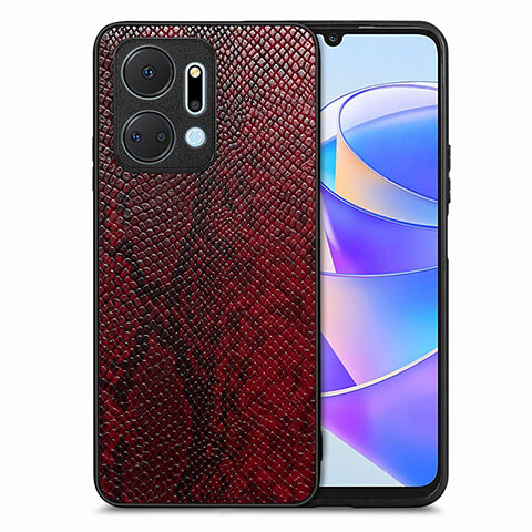 Custodia Lusso Pelle Cover S02D per Huawei Honor X7a Rosso