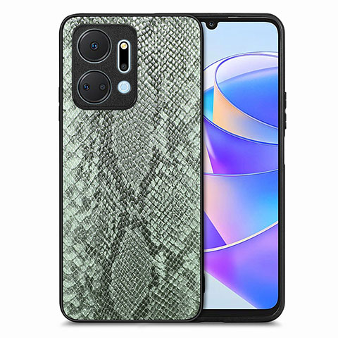 Custodia Lusso Pelle Cover S02D per Huawei Honor X7a Verde