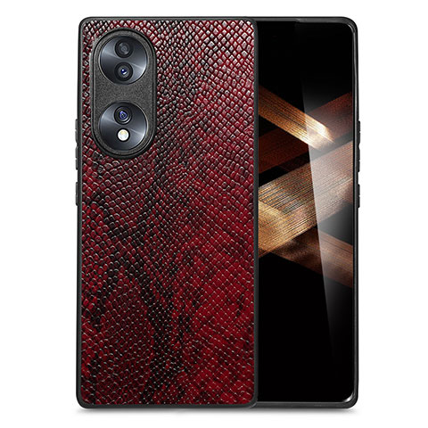 Custodia Lusso Pelle Cover S02D per Huawei Honor X7b Rosso