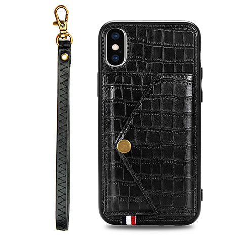 Custodia Lusso Pelle Cover S02D per Samsung Galaxy A11 Nero