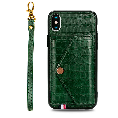 Custodia Lusso Pelle Cover S02D per Samsung Galaxy A11 Verde