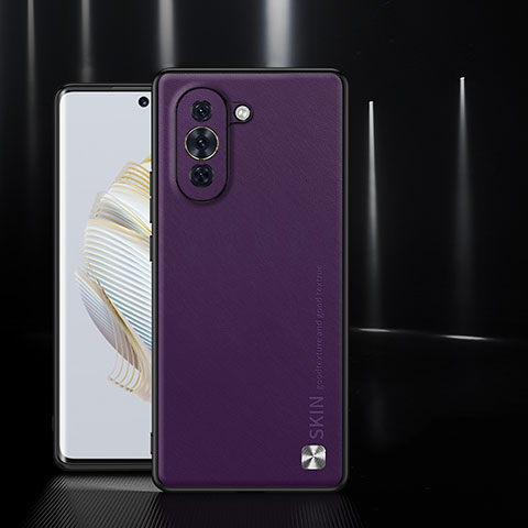 Custodia Lusso Pelle Cover S03 per Huawei Nova 10 Viola