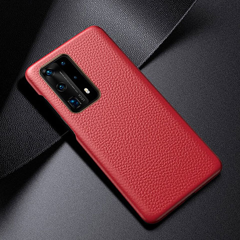 Custodia Lusso Pelle Cover S03 per Huawei P40 Pro+ Plus Rosso