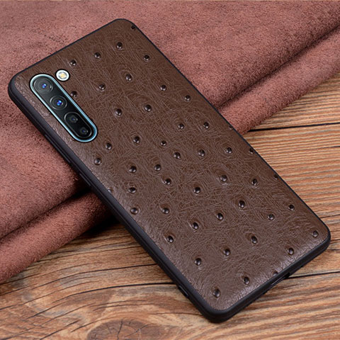 Custodia Lusso Pelle Cover S03 per Oppo Find X2 Lite Marrone