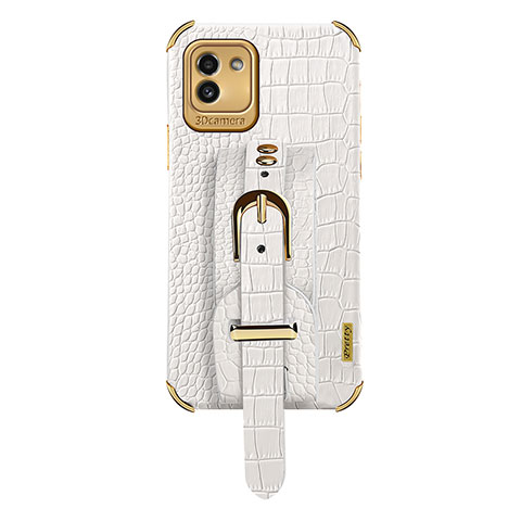 Custodia Lusso Pelle Cover S03 per Samsung Galaxy A03 Bianco