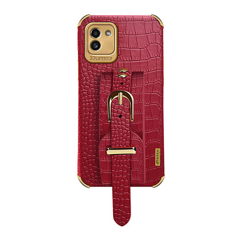 Custodia Lusso Pelle Cover S03 per Samsung Galaxy A03 Rosso