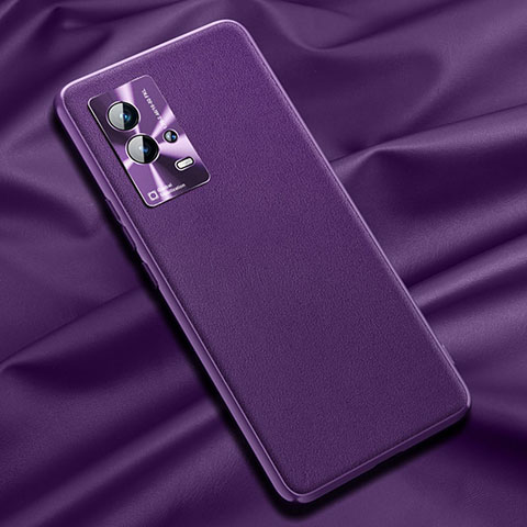 Custodia Lusso Pelle Cover S03 per Vivo iQOO 8 Pro 5G Viola