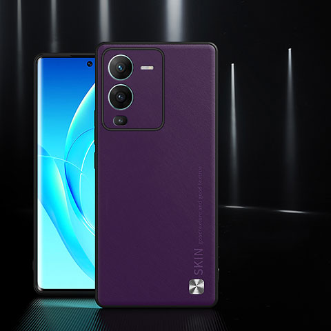 Custodia Lusso Pelle Cover S03 per Vivo V25 Pro 5G Viola