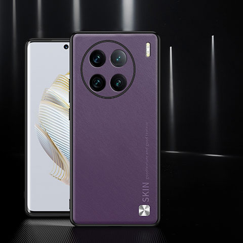 Custodia Lusso Pelle Cover S03 per Vivo X90 5G Viola