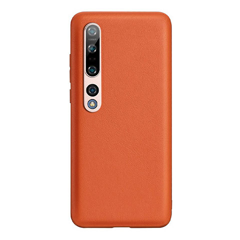 Custodia Lusso Pelle Cover S03 per Xiaomi Mi 10 Pro Arancione