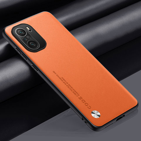Custodia Lusso Pelle Cover S03 per Xiaomi Poco F3 5G Arancione