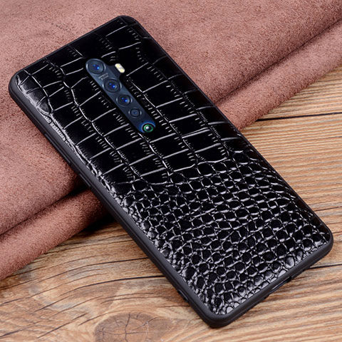 Custodia Lusso Pelle Cover S04 per Oppo Reno2 Nero