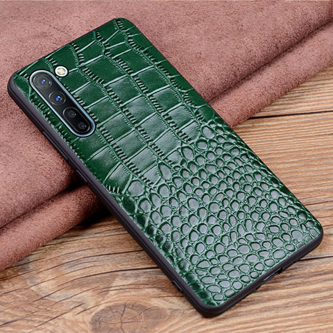 Custodia Lusso Pelle Cover S04 per Oppo Reno3 Verde