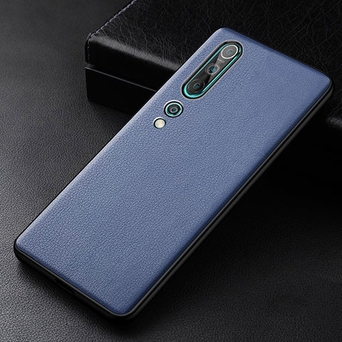 Custodia Lusso Pelle Cover S04 per Xiaomi Mi 10 Blu