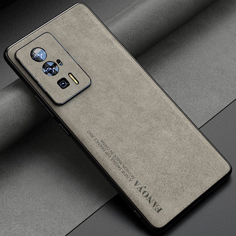 Custodia Lusso Pelle Cover S04 per Xiaomi Poco F5 Pro 5G Grigio