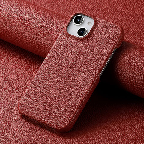 Custodia Lusso Pelle Cover S04D per Apple iPhone 14 Rosso