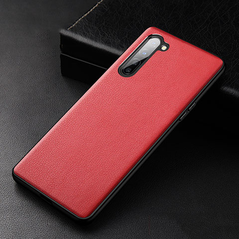 Custodia Lusso Pelle Cover S05 per Oppo F15 Rosso