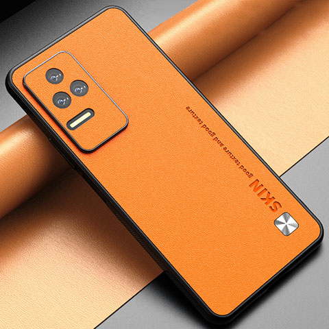 Custodia Lusso Pelle Cover S05 per Xiaomi Redmi K50 5G Arancione