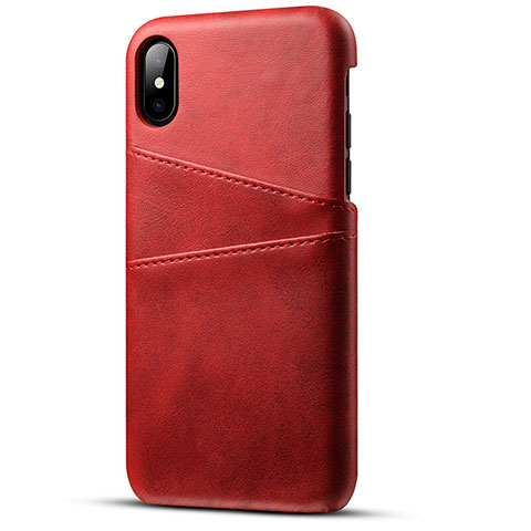 Custodia Lusso Pelle Cover S06 per Apple iPhone X Rosso