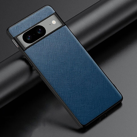 Custodia Lusso Pelle Cover S06 per Google Pixel 8 5G Blu