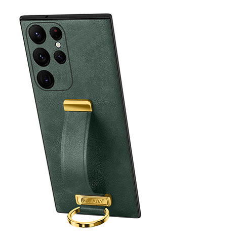 Custodia Lusso Pelle Cover S06 per Samsung Galaxy S22 Ultra 5G Verde