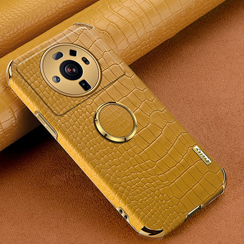 Custodia Lusso Pelle Cover S06 per Xiaomi Mi 12S Ultra 5G Giallo