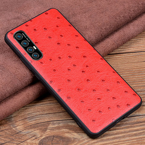 Custodia Lusso Pelle Cover S07 per Oppo Reno3 Pro Rosso