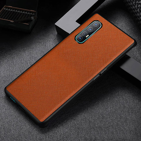 Custodia Lusso Pelle Cover S09 per Oppo Find X2 Neo Arancione