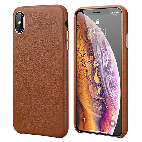 Custodia Lusso Pelle Cover S14 per Apple iPhone Xs Max Arancione