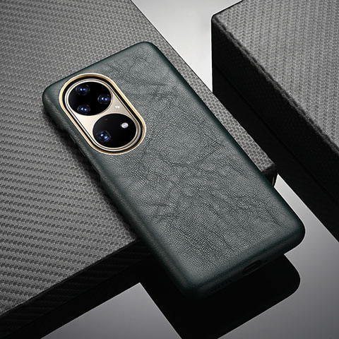 Custodia Lusso Pelle Cover ST1 per Huawei P50 Verde