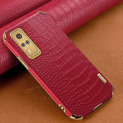 Custodia Lusso Pelle Cover XD1 per Vivo Y53s 4G Rosso