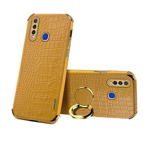 Custodia Lusso Pelle Cover XD2 per Vivo Y5s Giallo