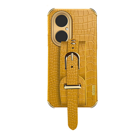 Custodia Lusso Pelle Cover XD3 per Huawei P50 Pro Giallo