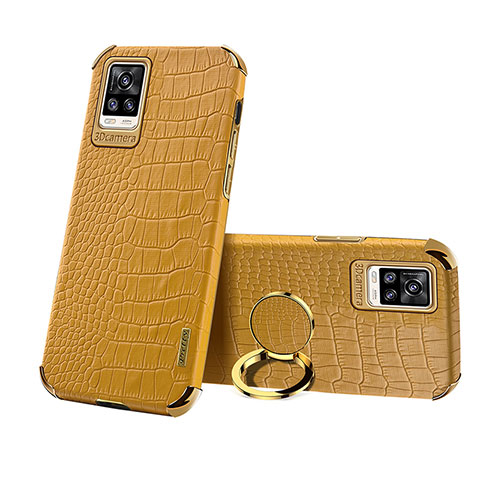 Custodia Lusso Pelle Cover XD3 per Vivo V20 Giallo