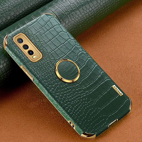 Custodia Lusso Pelle Cover XD3 per Vivo Y70S 5G Verde