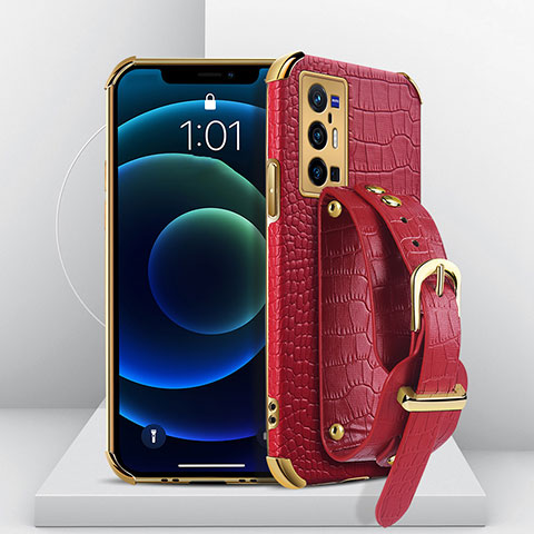 Custodia Lusso Pelle Cover XD4 per Vivo X70 Pro+ Plus 5G Rosso