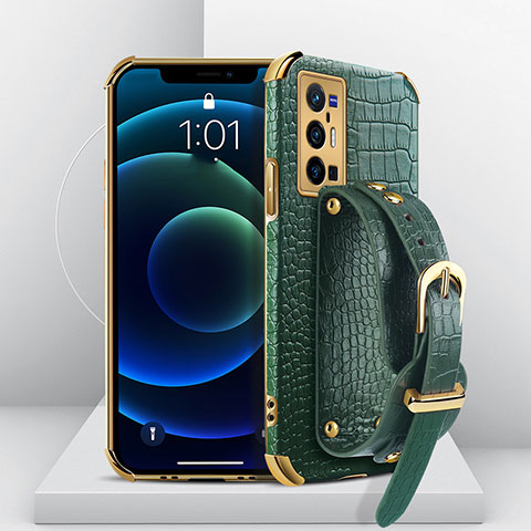 Custodia Lusso Pelle Cover XD4 per Vivo X70 Pro+ Plus 5G Verde