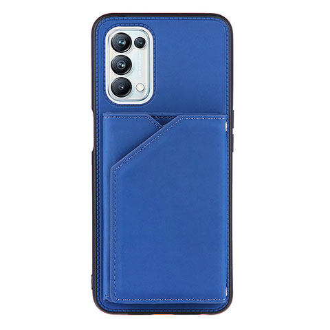 Custodia Lusso Pelle Cover Y01B per Oppo A54 5G Blu