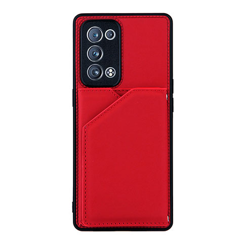 Custodia Lusso Pelle Cover Y01B per Oppo Reno6 Pro 5G Rosso