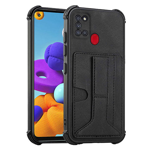 Custodia Lusso Pelle Cover Y01B per Samsung Galaxy A21s Nero