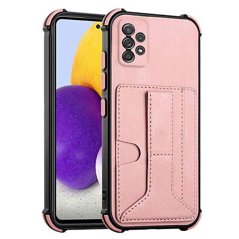 Custodia Lusso Pelle Cover Y01B per Samsung Galaxy A52 5G Oro Rosa