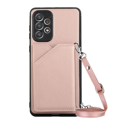 Custodia Lusso Pelle Cover Y01B per Samsung Galaxy A73 5G Oro Rosa