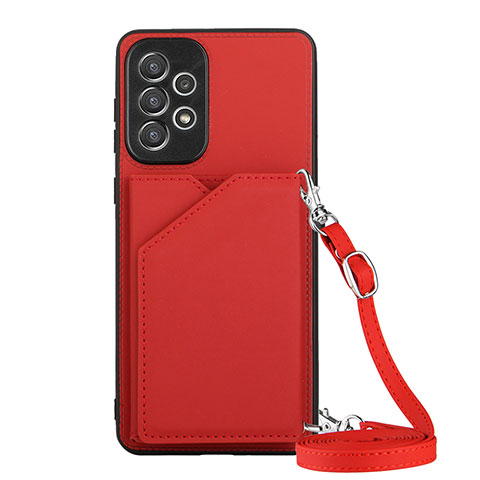 Custodia Lusso Pelle Cover Y01B per Samsung Galaxy A73 5G Rosso