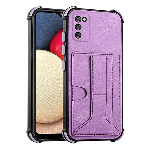 Custodia Lusso Pelle Cover Y01B per Samsung Galaxy F02S SM-E025F Viola