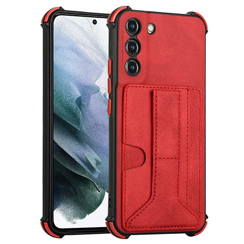 Custodia Lusso Pelle Cover Y01B per Samsung Galaxy S21 FE 5G Rosso