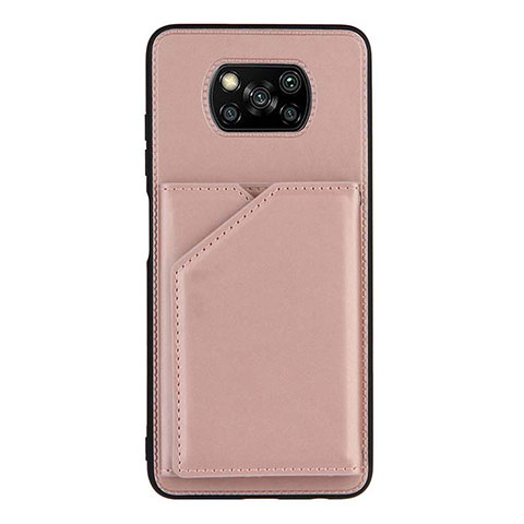 Custodia Lusso Pelle Cover Y01B per Xiaomi Poco X3 Pro Oro Rosa