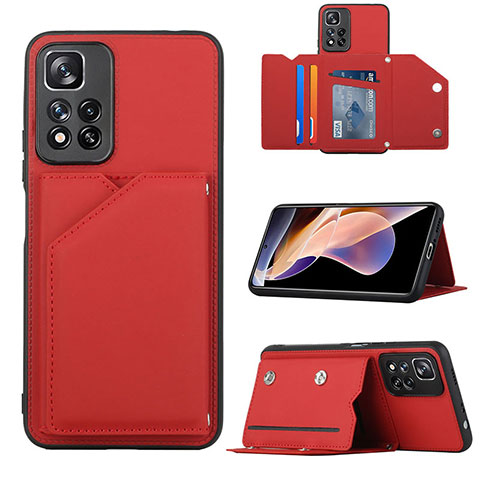 Custodia Lusso Pelle Cover Y01B per Xiaomi Poco X4 NFC Rosso